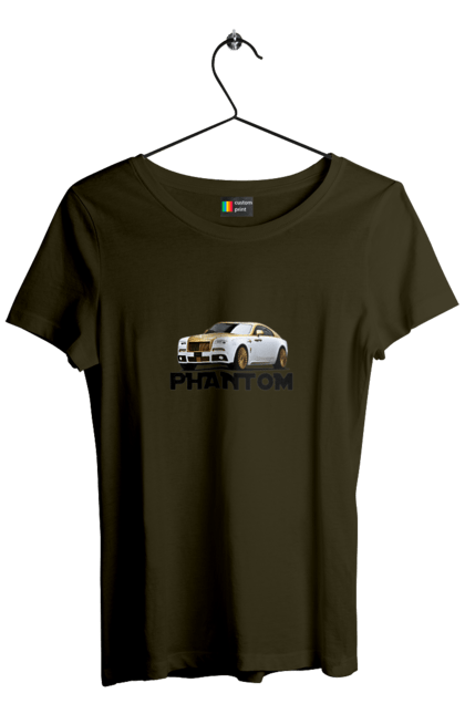 Футболка жіноча з принтом "Ролс ройс". Авто, автомобіль, люкс клас, ролс ройс, седан, фантом. 2070702