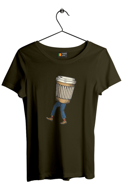 Футболка жіноча з принтом "Людина Кава". Кава. 2070702