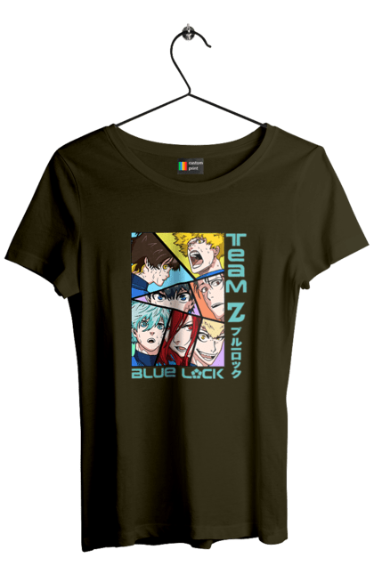 Women's t-shirt with prints Blue Lock. Anime, blue lock, blue prison, manga, sport, sports anime. 2070702