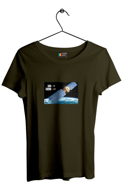 Women`s t-shirt with prints Comsos for donations. Army assistance, back, cards, companion for donations, fiction, russian cunt, space, war, win. 2070702