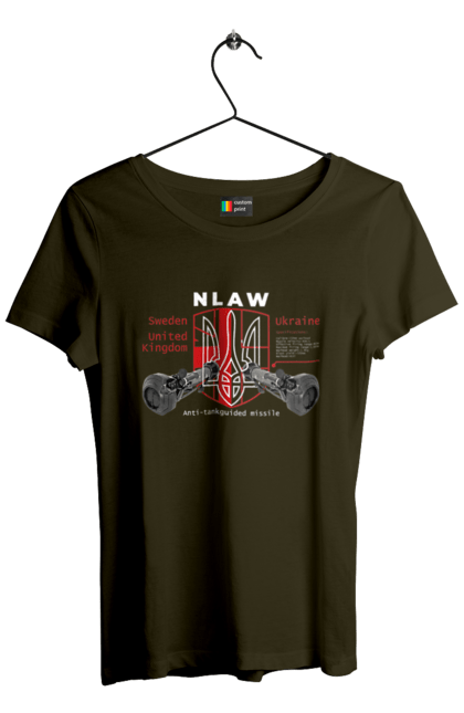 Футболка жіноча з принтом "NLAW". Caesar, himars, nlaw, patriot, weapon, zaluzhny. 2070702