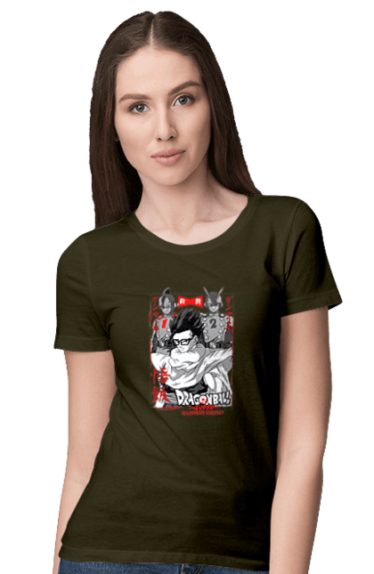 Women's t-shirt with prints Dragon Ball Gohan. Anime, dragon ball, gohan, goku, manga, tv series, vegeta. 2070702