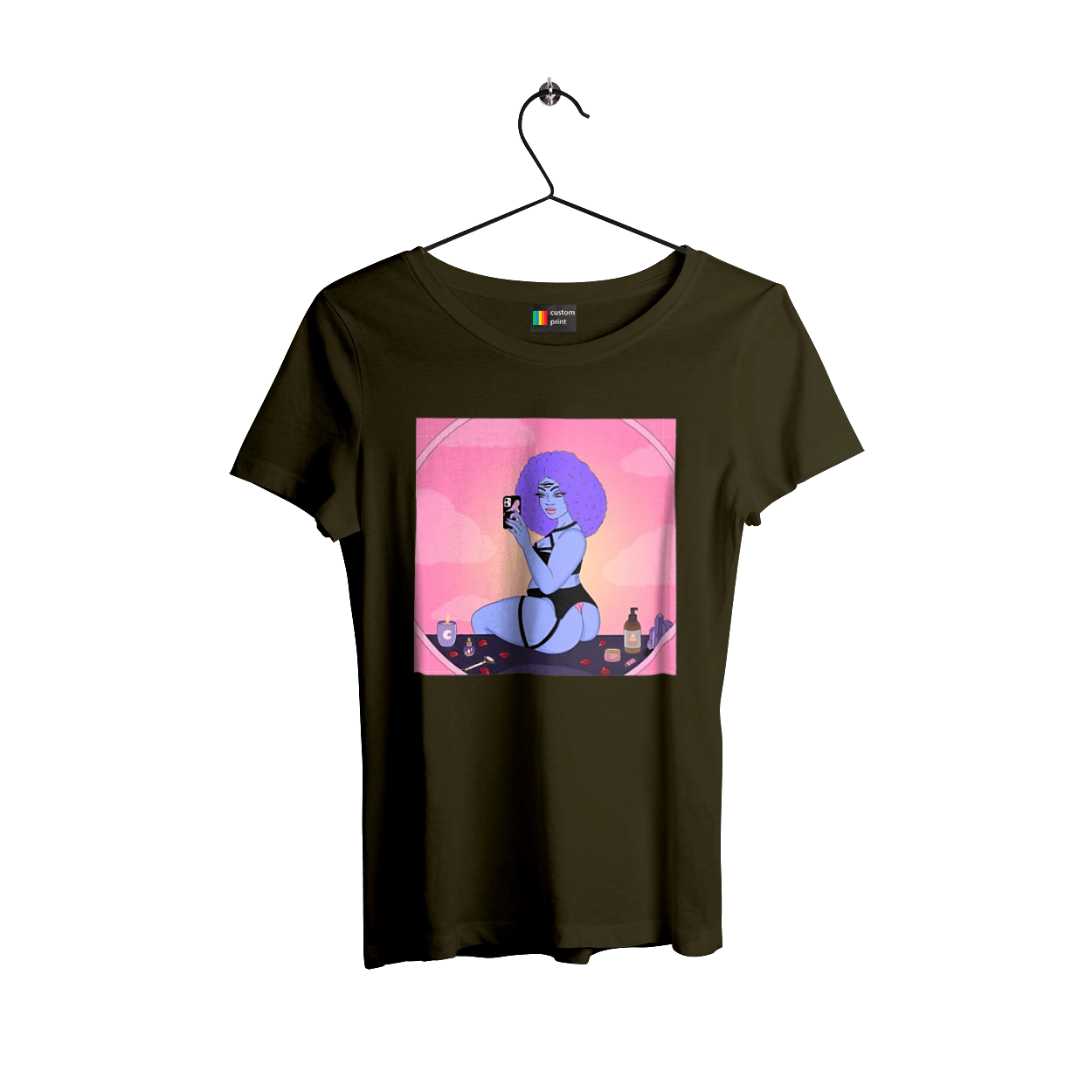 Purple Girl Photo In The Mirror