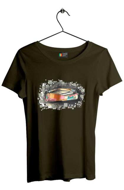 Women`s t-shirt with prints Pencil case Author's drawing. Exclusive, free hand, pen, pencil, pencil case, picture, school, stationery. 2070702