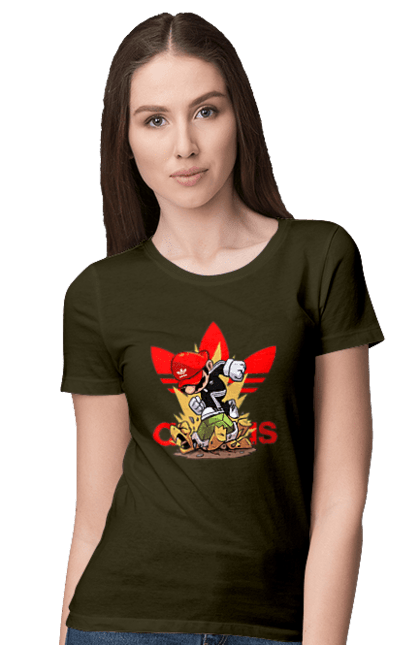 Women's t-shirt with prints Adidas Mario. Adidas, character, game, mario, mario bros, nintendo, super mario bros. 2070702