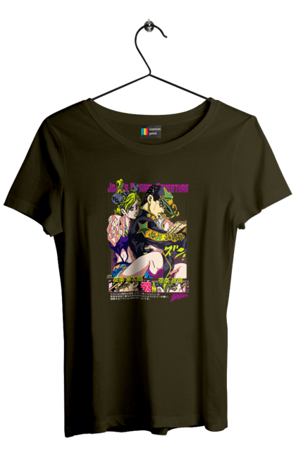 Women's t-shirt with prints JOJO Jolyne Cujoh. Anime, jojo, jojo`s bizarre adventure, jojo’s bizarre adventure, jolyne cujoh, manga. 2070702