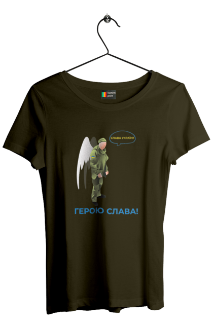 Футболка жіноча з принтом "Герою Слава". Герою слава, героям слава, пам`ять, русофобія недостатня, слава україні. 2070702