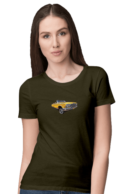 Women`s t-shirt with prints Car. Car, chevrolet, classic, impala, lowrider. 2070702