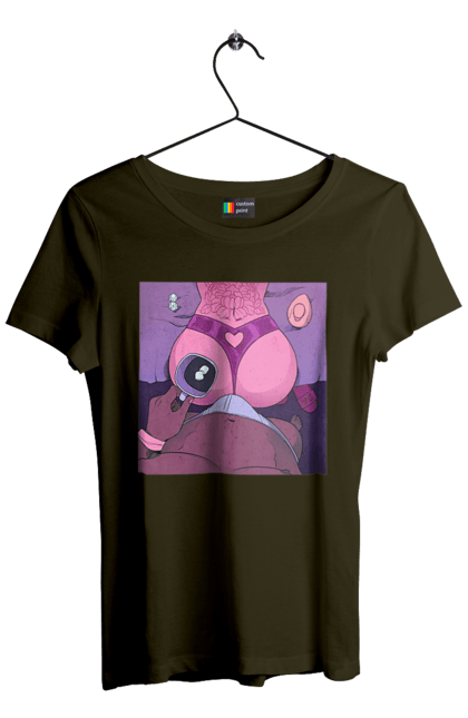 Women`s t-shirt with prints Morning Coffee With Ass. Ass, coffee, naked, shorts. 2070702