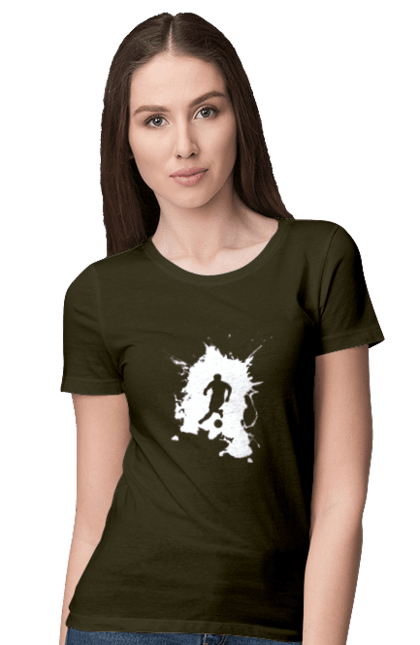 Футболка жіноча з принтом "Футбол у серці". Ворота, гол, збірна, м`яч, перемога, спорт, турнір, україна, футбол, чемпіонат. 2070702