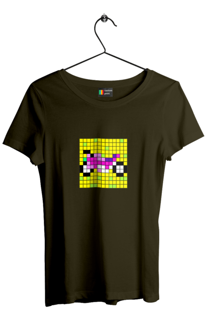 Women`s t-shirt with prints Pixel Bike. Bike, bright, color, motorcycle, pixel. 2070702