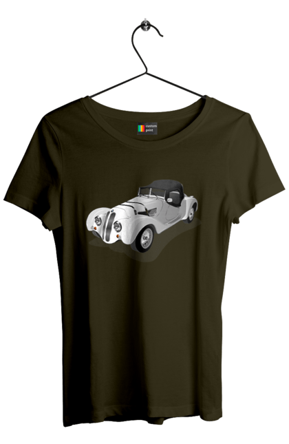Women`s t-shirt with prints Car. Auto, car, classic, old, old machine. 2070702