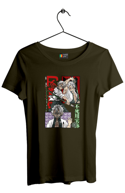 Women's t-shirt with prints Demon Slayer Sanemi. Anime, demon slayer, kimetsu no yaiba, manga, sanemi, sanemi shinazugawa, serial. 2070702