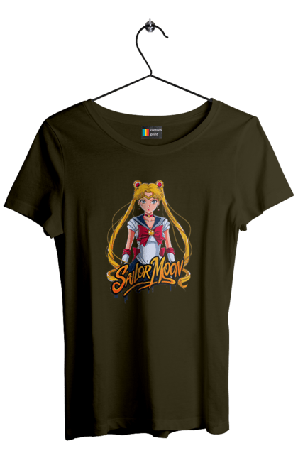 Women's t-shirt with prints Sailor Moon. Anime, drama, magical girl, sailor moon, tv series, usagi tsukino. 2070702