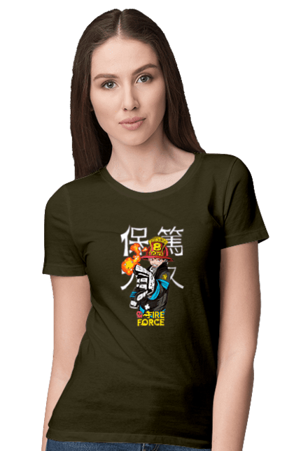 Women's t-shirt with prints Fire Force Shinra Kusakabe. Fire force, shinra, shinra kusakabe. 2070702