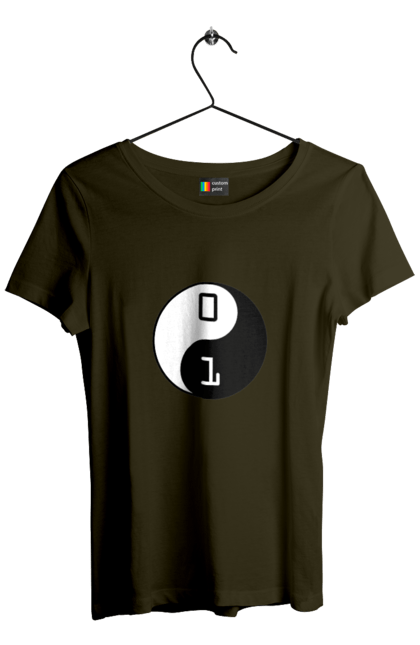 Футболка жіноча з принтом "Інь Янь". Angular, c, css, html, it, javascript, jquery, php, python, react, svelt, vue, айтишник, айті, гумор, код, кодувати, прогер, програміст, програмісти, ти ж, ти ж програміст, тиж програміст. 2070702