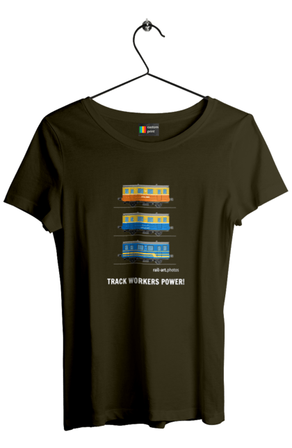 Women`s t-shirt with prints Track Workers Power! Railcar AS1A. As1a, motorcar, rail, railcar, railway, track, track workers, ukrzaliznytsia. 2070702
