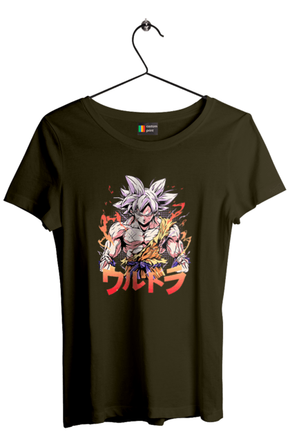 Women's t-shirt with prints Dragon Ball Son Goku. Anime, dragon ball, goku, manga, son goku, tv series. 2070702