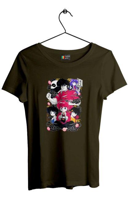 Women`s t-shirt with prints Ranma 1/2. Action movie, anime, comedy, manga, mystic, ranma, romance, shampoo. 2070702