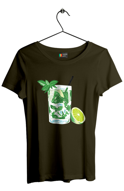 Футболка жіноча з принтом "Напій Мохіто І Лимон". Лимон, мохіто, напій. 2070702