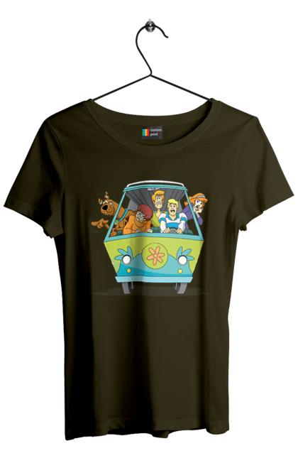 Women`s t-shirt with prints Scooby Doo Machine. Car, cartoon, dog, scooby doo. 2070702