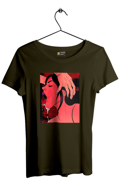 Футболка женская с принтом Девушка Сосет Со Слюнями. 18, секс, сосать. 2070702