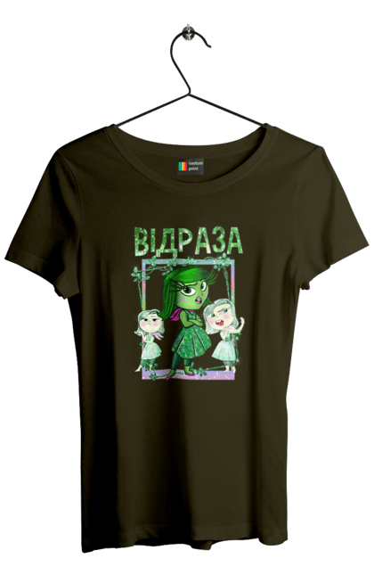 Women's t-shirt with prints Inside Out Disgust. Cartoon, disgust, emotions, inside out, pixar. 2070702