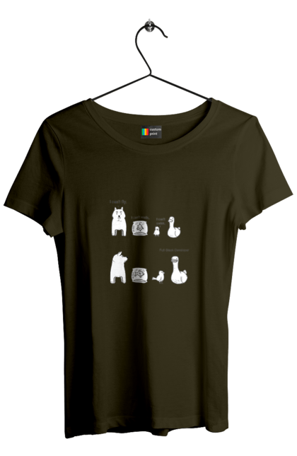 Футболка жіноча з принтом "Full Stack Developer". Айті, айтішник, бекенд, гумор, код, кодити, програміст, програмування, фронтенд, фулстек. 2070702