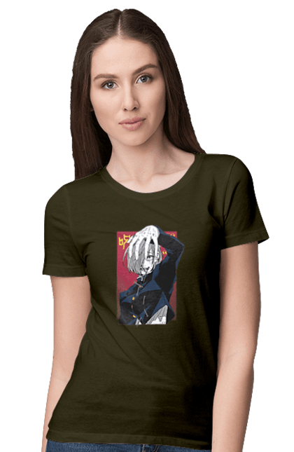 Women's t-shirt with prints Jujutsu Kaisen Nobara. Anime, dark fantasy, jujutsu kaisen, magic battle, manga, mystic, nobara, nobara kugisaki. 2070702