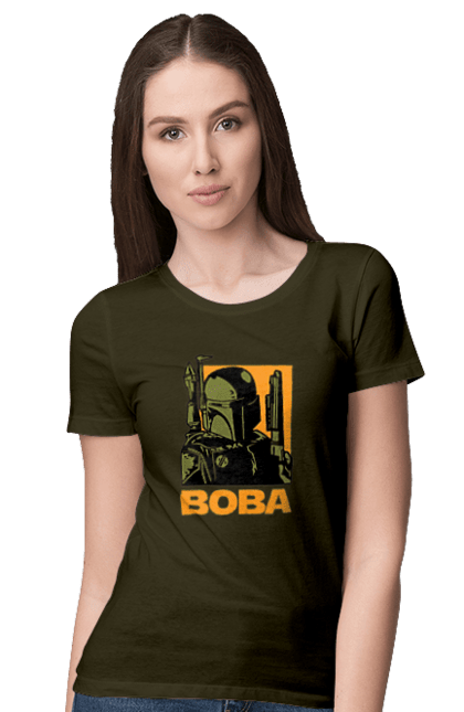 Women's t-shirt with prints Boba. Bob fett, boba fett, clone, head hunter, star wars. 2070702