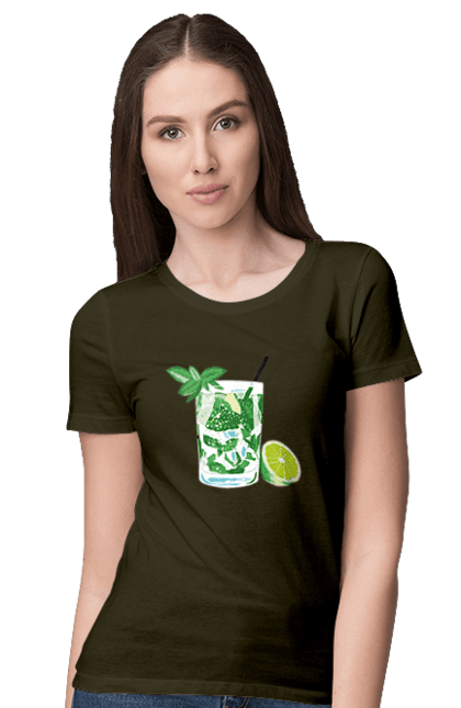 Футболка жіноча з принтом "Напій Мохіто І Лимон". Лимон, мохіто, напій. 2070702