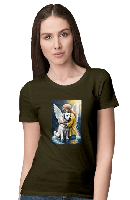 Girl and dog angel [memorial to dead animals]