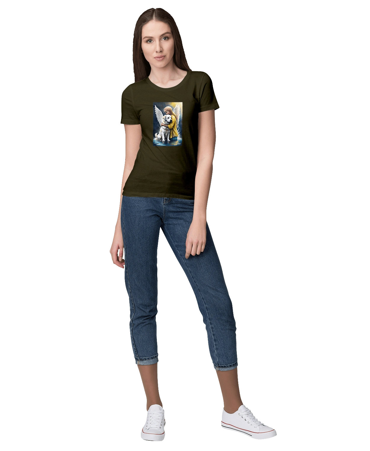 Girl and dog angel [memorial to dead animals]