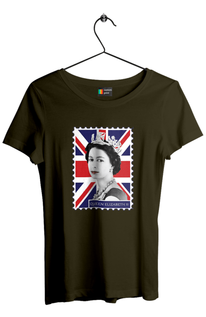 Women's t-shirt with prints Queen Elizabeth II. Britain, british, england, platinum jubilee, queen, queen elizabeth, queen elizabeth ii, rip queen elizabeth. 2070702