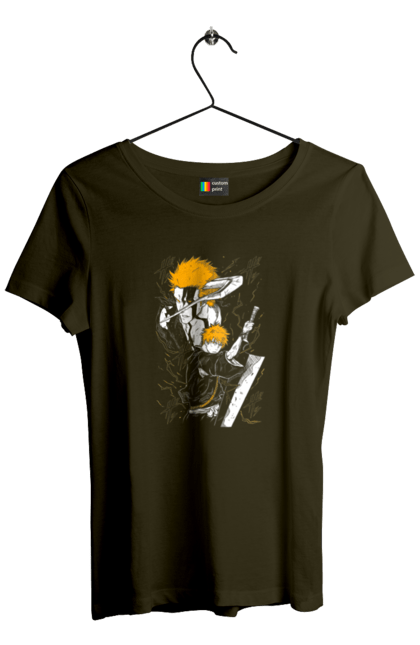 Women's t-shirt with prints Bleach Ichigo Kurosaki. Anime, bleach, ichigo, ichigo kurosaki, manga. 2070702