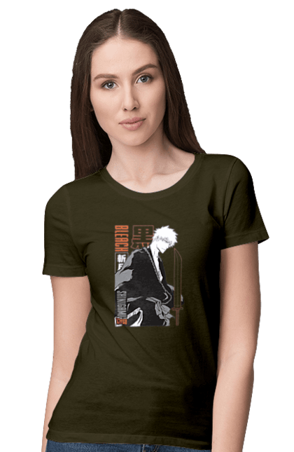 Women's t-shirt with prints Bleach Ichigo Kurosaki. Anime, bleach, ichigo, ichigo kurosaki, manga. 2070702