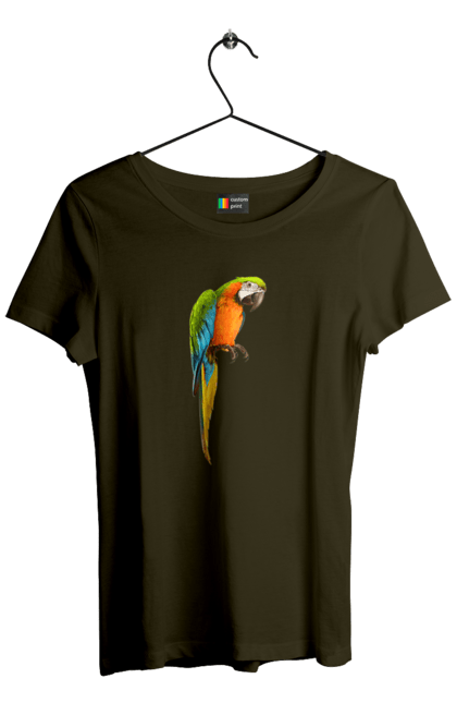 Women`s t-shirt with prints Just A Parrot. Birdie, parrot. 2070702