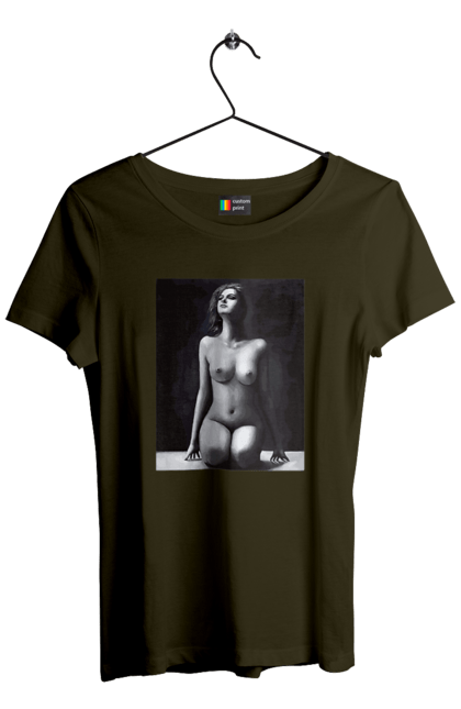 Футболка жіноча з принтом "Краса тіла". Вигини жіночого тіла, грація тіла, груди, жіноче тіло, жіночі груди, краса тіла. 2070702