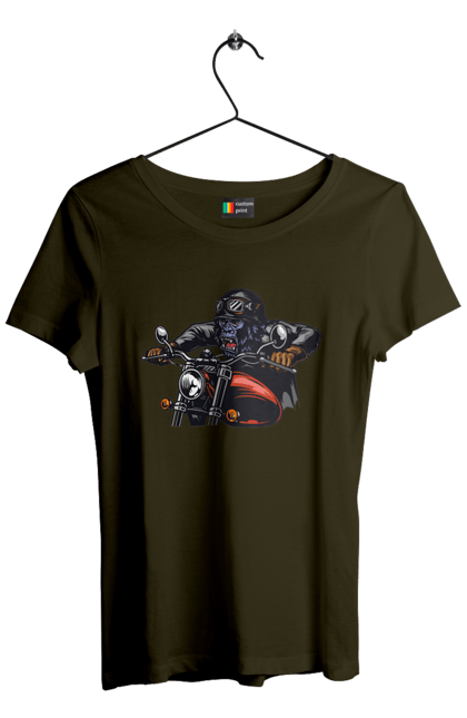 Women`s t-shirt with prints Gorilla On A Moped. Gorilla, moped, speed. 2070702