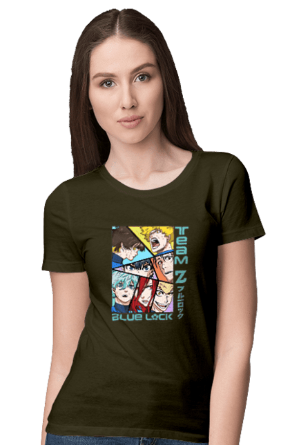 Women's t-shirt with prints Blue Lock. Anime, blue lock, blue prison, manga, sport, sports anime. 2070702