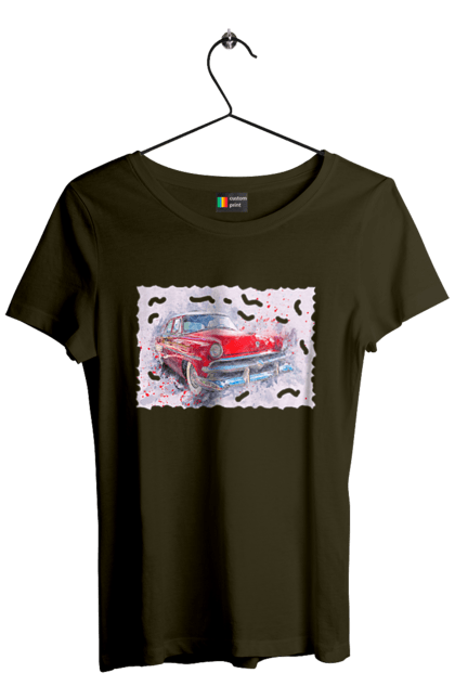 Women`s t-shirt with prints Car gas. Car, car gas, gas, road, victory, wheel. 2070702