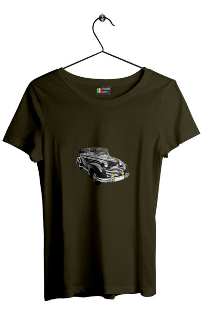 Футболка жіноча з принтом "Авто.5". Авто, професійне фото, ретро авто, фото, чорний колір. 2070702