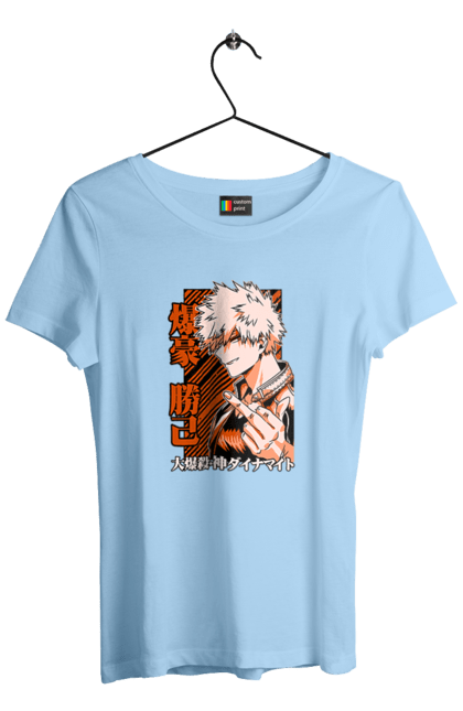 Футболка жіноча з принтом "Моя академія героїв Бакуго". Bakugo, katsuki, katsuki bakugo, my hero academia, академія юей, аніме, бакуго, кацукі бакуго, манга, моя геройська академія. 2070702