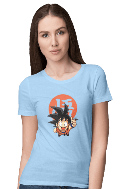 Футболка жіноча з принтом "Перли дракона Сон Гоку". Dragon ball, manga, son goku, аніме, гоку, манга, перли дракона, сон гоку. 2070702