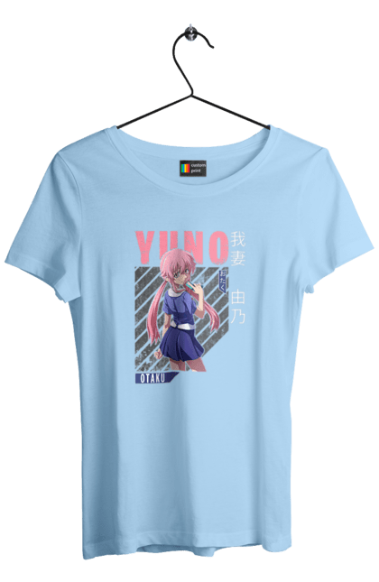 Women's t-shirt with prints Future Diary Yuno Gasai. Anime, future diary, manga, survival game, yandere, yuno gasai. 2070702