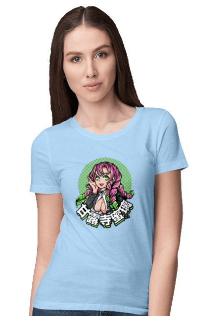 Women's t-shirt with prints Demon Slayer Mitsuri. Anime, demon slayer, giyu tomioka, manga, mitsuri, mitsuri kanroji, serial. 2070702