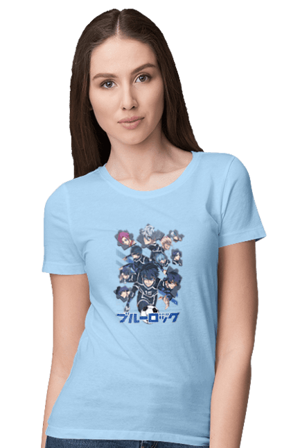 Women's t-shirt with prints Blue Lock. Anime, blue lock, blue prison, manga, sport, sports anime. 2070702