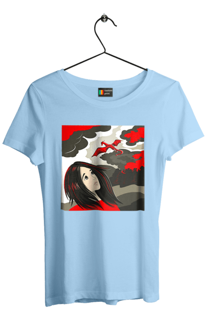 Women's t-shirt with prints Girl and dragon. Dragon, fantasy, romance, young woman. 2070702