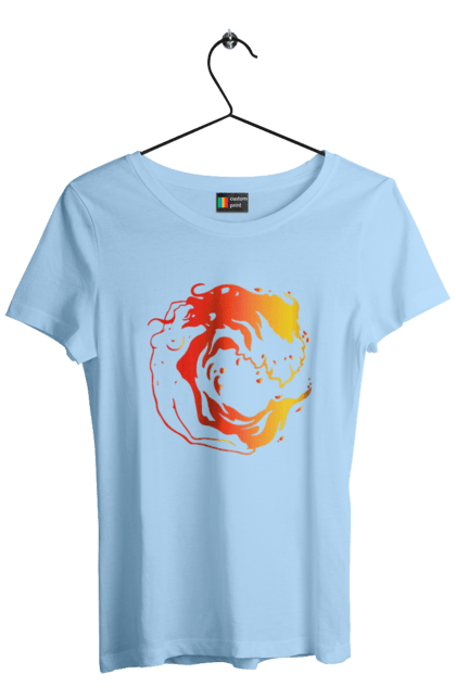 Футболка женская с принтом Девушка волна. Волна, девушка, море. 2070702