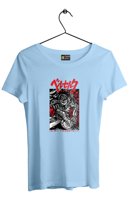 Women's t-shirt with prints Berserk. Anime, berserk, griffith, guts, kentaro miura, manga. 2070702